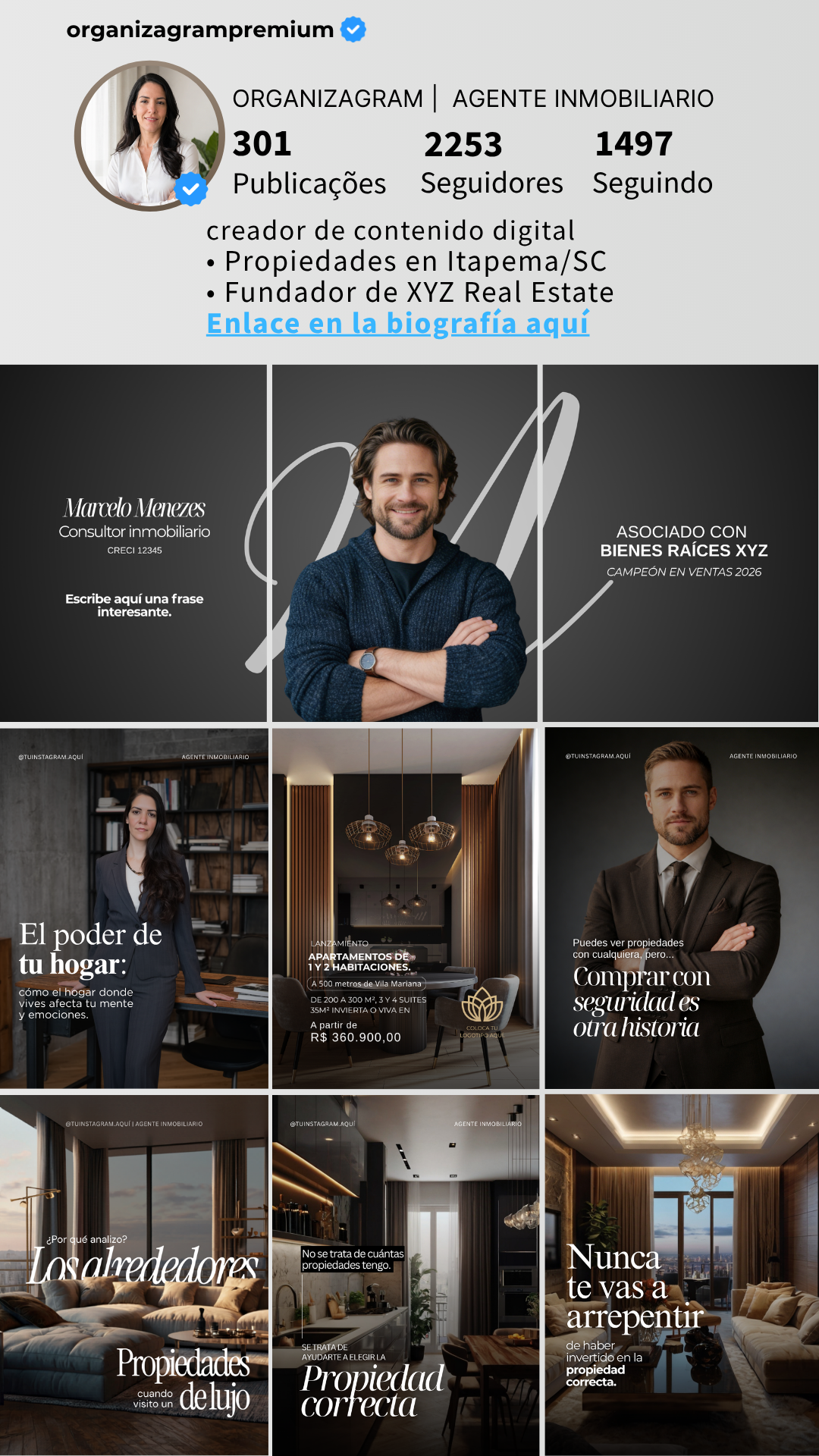 Mockup Feed Dark — Pack Agente Inmobiliario