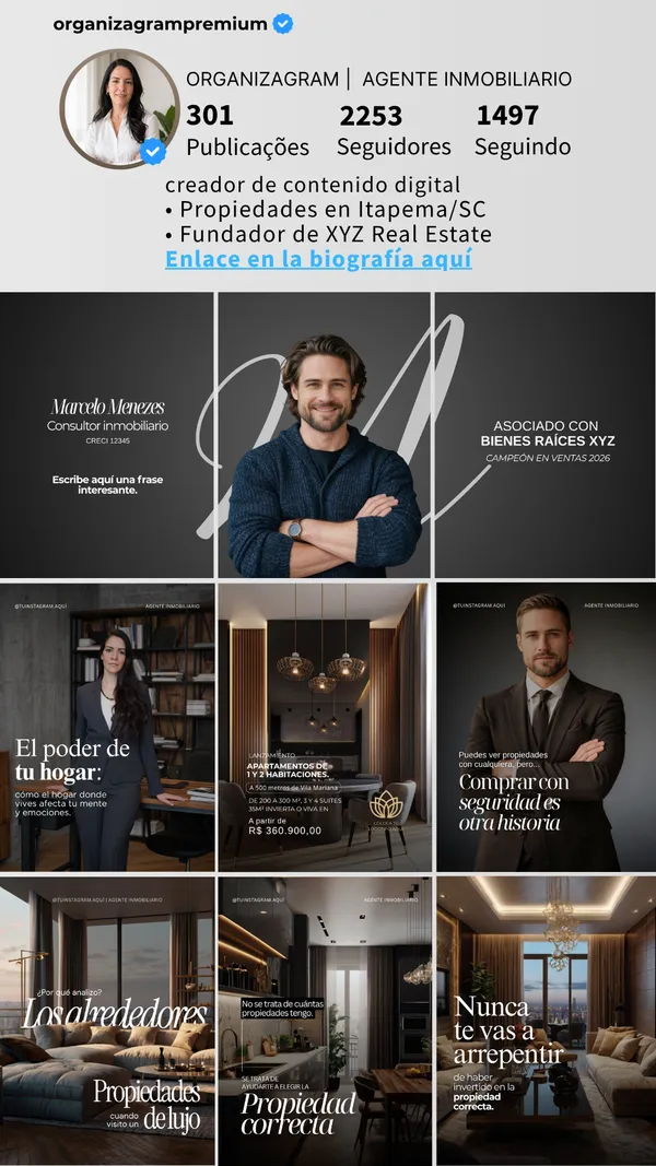 Mockup Feed Dark — Pack Agente Inmobiliario